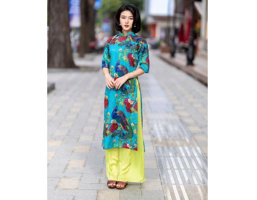 Quần Áo Dài Lụa Xanh QAD11-CN F2 Fashion & Freedom