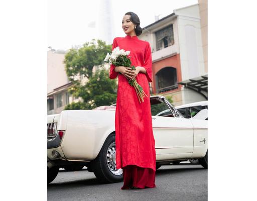 Áo Dài Gấm Đỏ AD44-DO F2 Fashion & Freedom