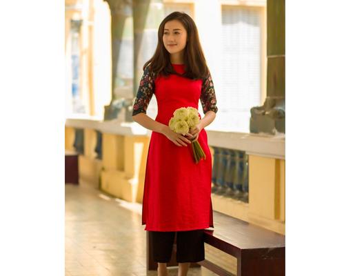 Áo Dài Gấm Đỏ AD04-D F2 Fashion & Freedom