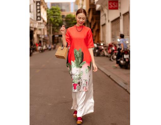 Áo Dài Gấm Đỏ AD14-DCE F2 Fashion & Freedom