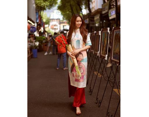 Áo Dài Gấm Trắng AD14-TM F2 Fashion & Freedom
