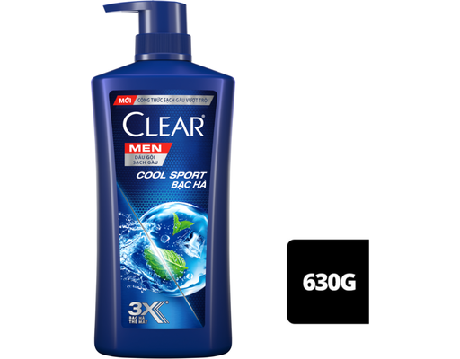 Dầu Gội Cho Nam Cool Sport Bạc Hà Giúp Làm Sạch Gàu 630g CLEAR MEN