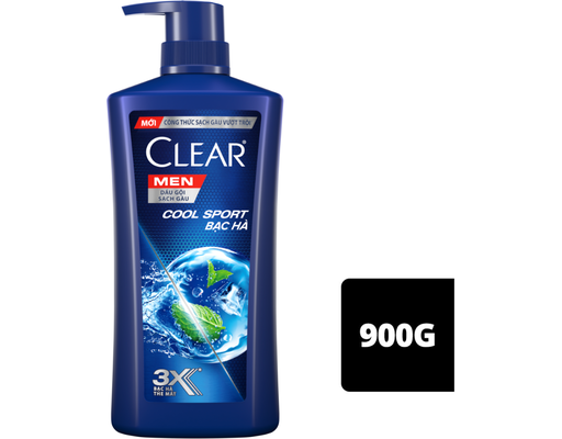 Dầu Gội Cho Nam Cool Sport Bạc Hà Giúp Làm Sạch Gàu 900g CLEAR MEN