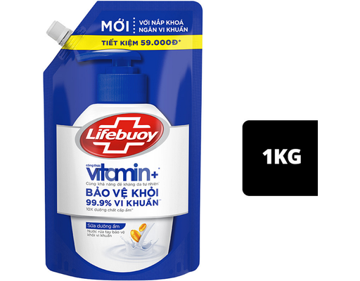 Nước Rửa Tay Vitamin Sữa Dưỡng Ẩm Chăm Sóc Da 1kg Lifebuoy