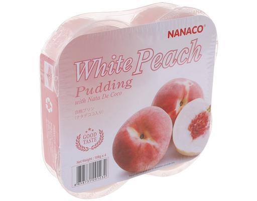 Lốc 4 Hũ Thạch Pudding Dừa Vị Sữa Chua Đào 108g Nanaco