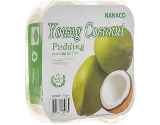 Lốc 4 Hũ Thạch Pudding Dừa Vị Sữa Chua Dừa Non 108g Nanaco