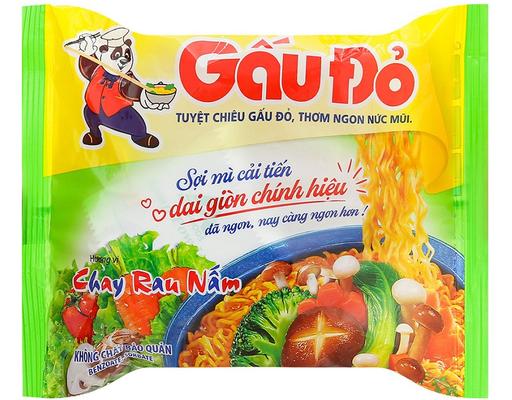 Mì Chay Vị Rau Nấm Gấu Đỏ Gói 62G Gấu Đỏ