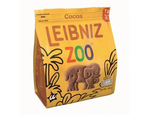 Bánh Quy Ca Cao Hình Thú Rừng Nhiệt Đới 100g Leibniz