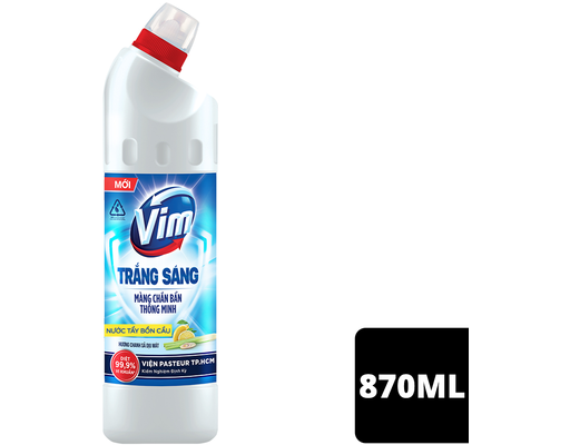Nước Tẩy Bồn Cầu Trắng Sáng Hương Chanh Sả 870ml VIM
