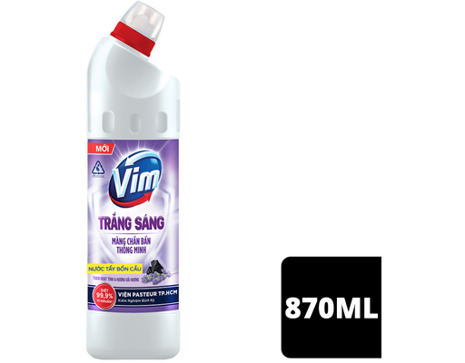 Nước Tẩy Bồn Cầu Trắng Sáng Hương Lavender 870ml VIM