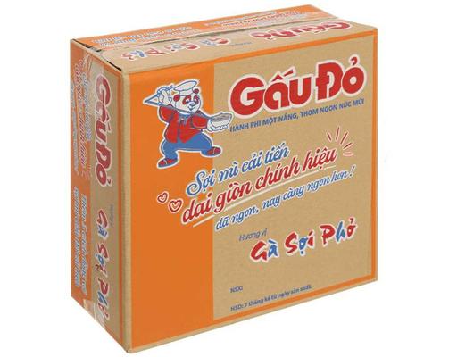 Thùng 30 Gói Mì Gấu Đỏ Sợi Phở Hành Phi 63g - 01870510 Gấu Đỏ