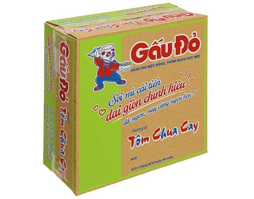 Thùng 30 Gói Mì Gấu Đỏ Tôm Chua Cay 63g - 01870541 Gấu Đỏ