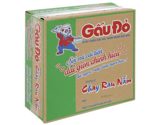 Thùng 30 Gói Mì Chay Gấu Đỏ Vị Nấm Gói 62g Gấu Đỏ