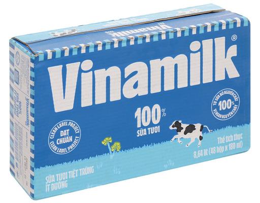 Thùng 48 Hộp Sữa Tươi Tiệt Trùng Vinamilk Ít Đường 180ml Vinamilk