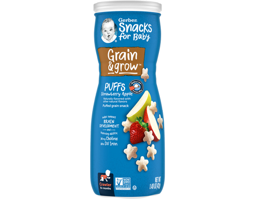 Bánh Ăn Dặm Puffs Vị Dâu Táo 42g Gerber