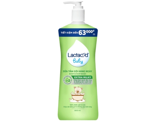 Sữa Tắm Gội Cho Baby Extra Milky 800ml Lactacyd