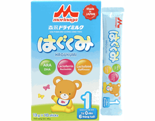 Sữa Hagukumi Dạng Thanh Dành Cho Trẻ Từ 0- 6 Tuổi - 130g x 10 thanh Morinaga