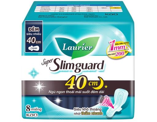 Băng Vệ Sinh Đêm Siêu Mỏng 1mm 40cm 8 Miếng Laurier