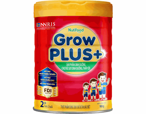 Sữa Bột GrowPLUS+ Đỏ Cho Trẻ Suy Dinh Dưỡng Trên 2 Tuổi 900g Nutifood
