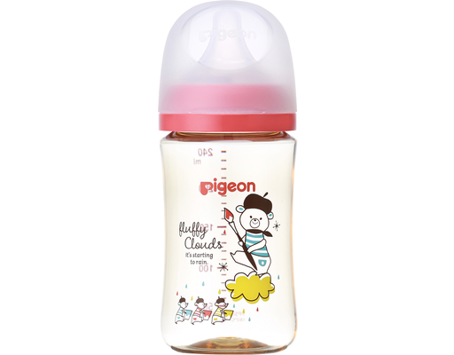 Bình Sữa PPSU Plus WN3 Phiên Bản Nhật 240ml Cho Bé Từ 3 Tháng Tuổi Hình Gấu Pigeon
