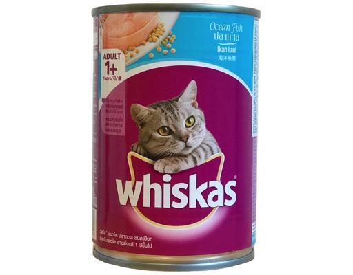 Thức Ăn Cho Mèo Trưởng Thành Vị Cá Biển Adult Cat Ocean Fish Dạng Lon 400g Whiskas