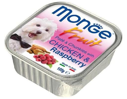 Pate Cho Chó Vị Gà Và Quả Mâm Xôi 321C 100g Monge