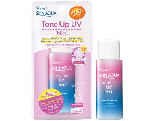Sữa Chống Nắng Hiệu Chỉnh Sắc Da Skin Aqua Tone Up Milk Lavender SPF50+ PA++++ 50g Sunplay
