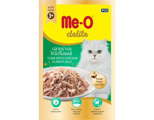 Pate Cho Mèo Trưởng Thành Delite Vị Cá Ngừ & Gà Xé 70g Me-O