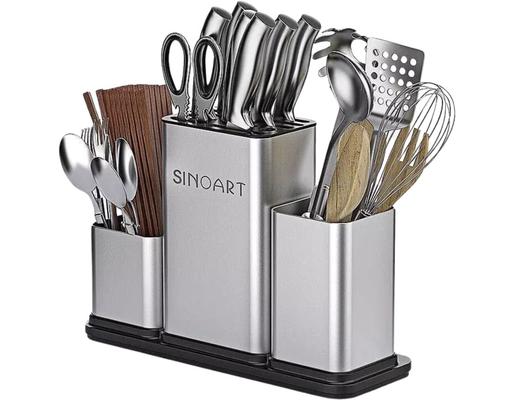 Kệ Cắm Dao Muỗng Đũa Kèm Thớt Sinoart SN-1209 Tuyết Mai