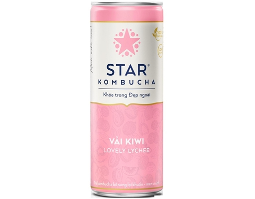 Trà Lên Men Bổ Sung Lợi Khuẩn Vị Vải Kiwi - Lovely Lychee 250ml Star Kombucha