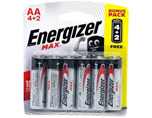 Vỉ 6 Pin Alkaline Max AA E91BP4+2 Energizer