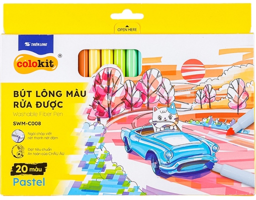 Cập nhật giá Thiên Long Bút Lông Màu Rửa Được Colokit SWM-C008 Hộp 20 Màu chính hãng