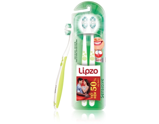 Lô 2 Bàn Chải Đánh Răng Cao Cấp Sensitive Lipzo