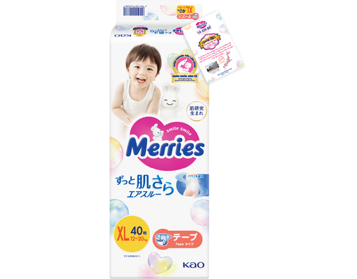 Merries Tã Dán XL40 Cho Bé Từ 12-22kg