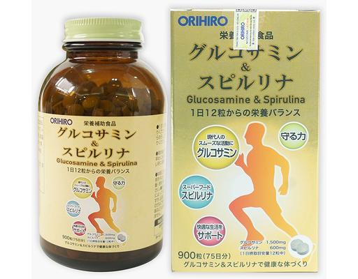 Thực Phẩm Bảo Vệ Sức Khỏe Glucosamine Và Tảo Spirulina Hỗ Trợ Xương Khớp 900 Viên Orihiro