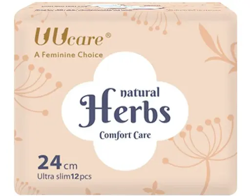 Băng Vệ Sinh Thảo Dược Siêu Mỏng Cánh 24cm 12 Miếng Uucare