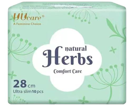 Băng Vệ Sinh Thảo Dược Siêu Mỏng Cánh Ban Đêm 28cm - 10 Miếng Uucare