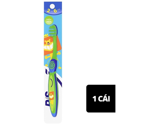 Bàn Chải Đánh Răng Trẻ Em 2-6 Tuổi Lông Chải Siêu Mềm 1 Cây P/S