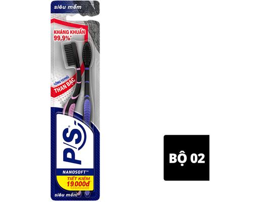 Bàn Chải Đánh Răng Than Bạc Vỉ 2 Cây P/S