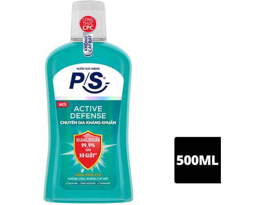 Nước Súc Miệng Active Defense Kháng Khuẩn 99,9% 500ml P/S