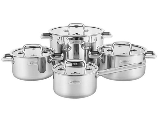 Bộ Nồi Inox Liền Khối Trimax Eco EL-8005 Size 18,20,26, Quánh 16cm Elmich