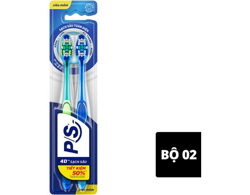 Bộ 2 Bàn Chải Đánh Răng 4D Sạch Sâu Toàn Diện P/S
