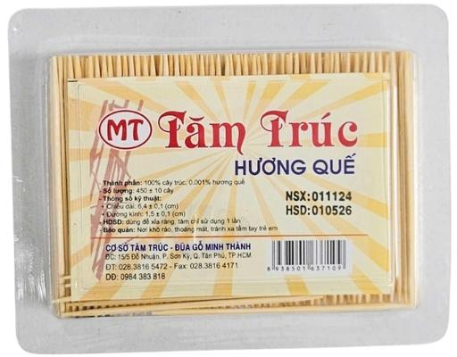 Tăm Trúc Hương Quế Nhọn 450 Cây/Hộp Minh Thành