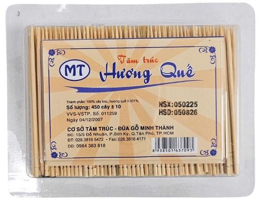 Tăm Trúc Hương Quế Tiện 450 Cây/Hộp Minh Thành