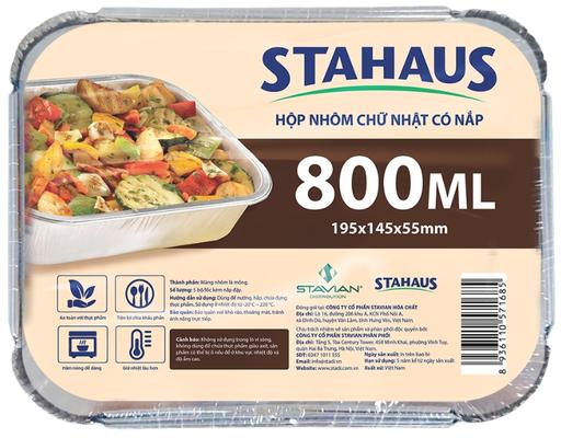 Hộp Nhôm Chữ Nhật Có Nắp 800ml Stahaus