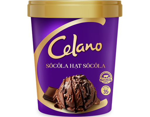 Kem Hộp Sôcôla Và Hạt Sôcôla 460ml Celano