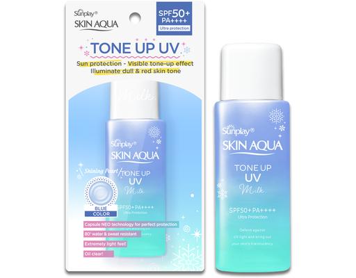 Sữa Chống Nắng Hiệu Chỉnh Sắc Da Skin Aqua Tone Up Milk Blue SPF50 PA++++ 50g Sunplay