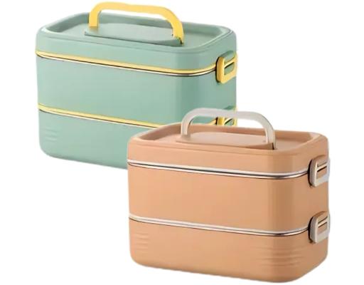 Camen Cơm Màu Cam/Xanh 2 Ngăn 1.2L Tuyết Mai