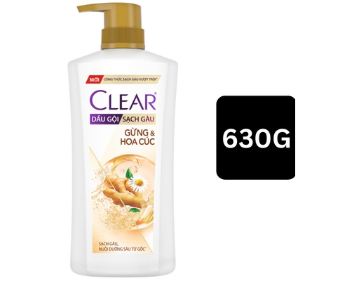Dầu Gội Sạch Gàu Gừng Và Hoa Cúc 630g Clear