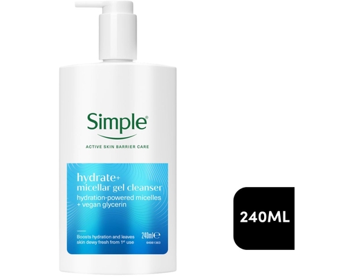 Gel Rửa Mặt Dưỡng Ẩm Cho Da Khô Hydrate+ 240ml Simple